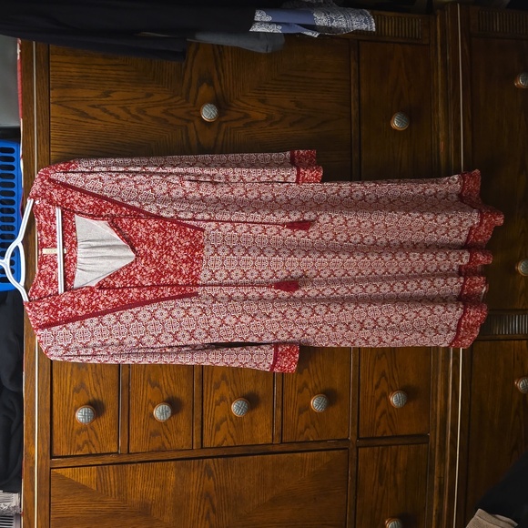 Boho inspired midi dress with tassles. Women's XL. - Picture 1 of 8